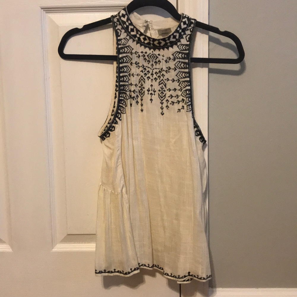 Linen open back tank top